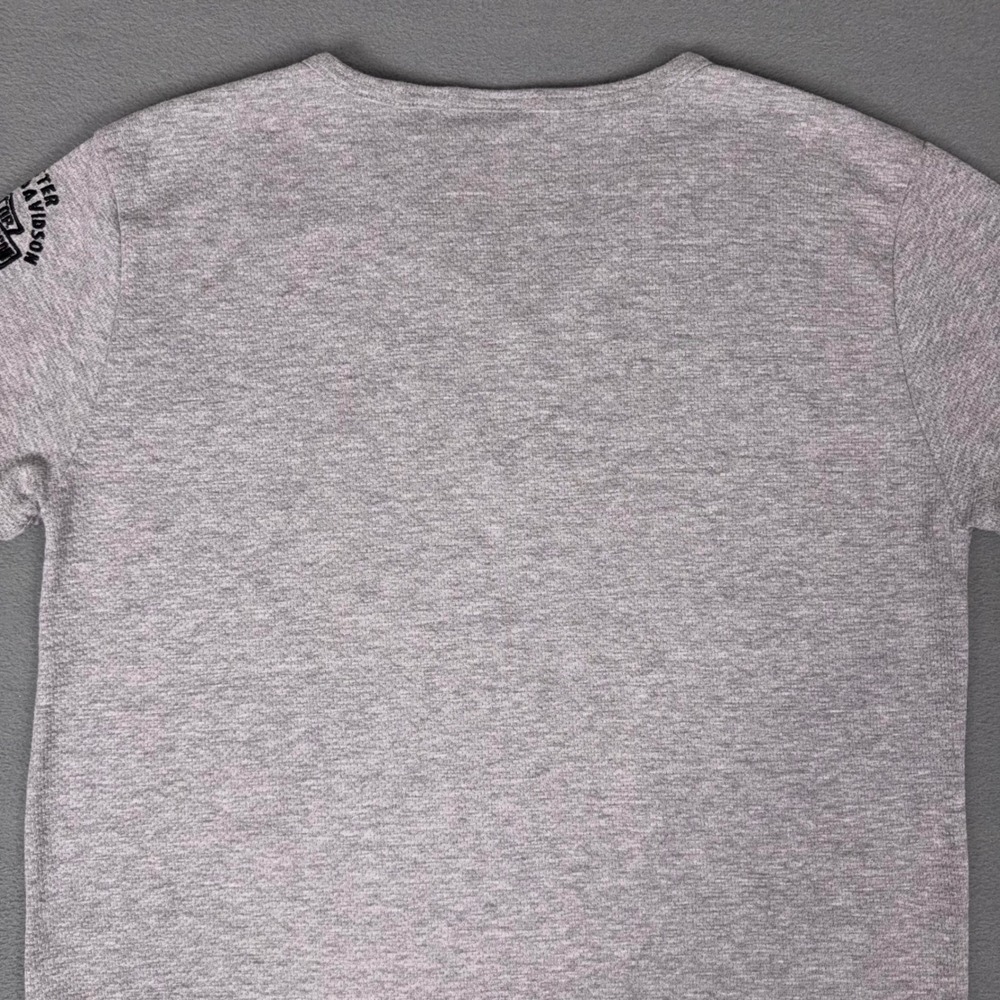 Harley-Davidson Womens V-Neck Embroidered Bar Shield Logo T-Shirt‎ Gray M USA - Picture 5 of 8